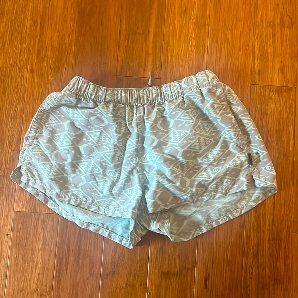 Patagonia Light Blue Patterned Women Shorts